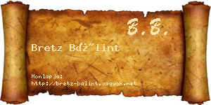 Bretz Bálint névjegykártya